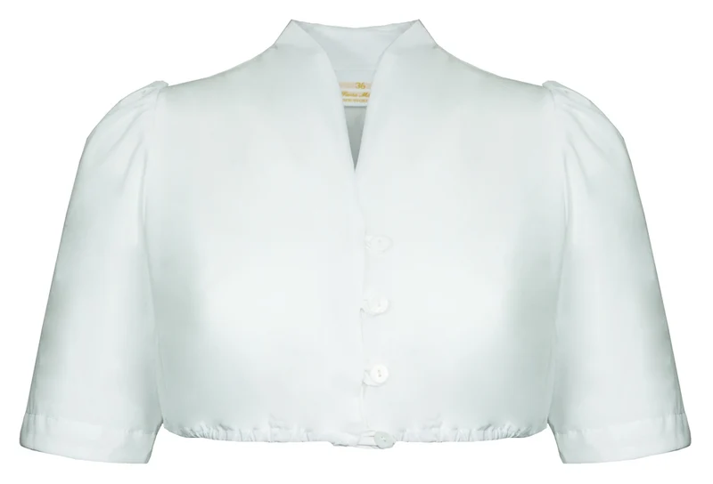 Pierre Marcel Seidige Damen Dirndlbluse Melina mit V-Ausschnitt - Weiß