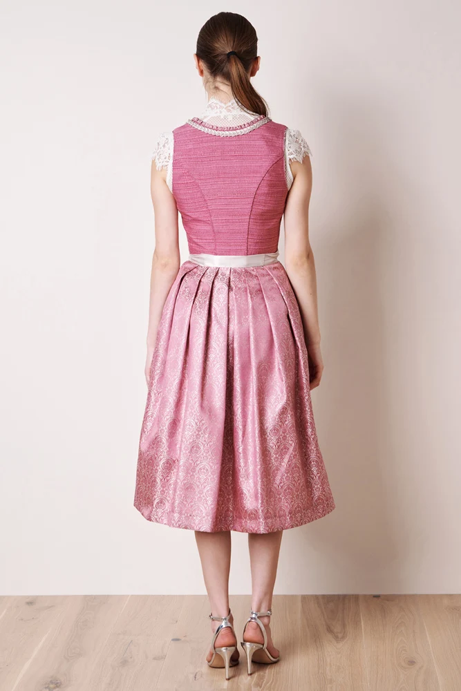 Krüger Dirndl "Pati" mit Spitzenschürze 116165 | Pink 70cm