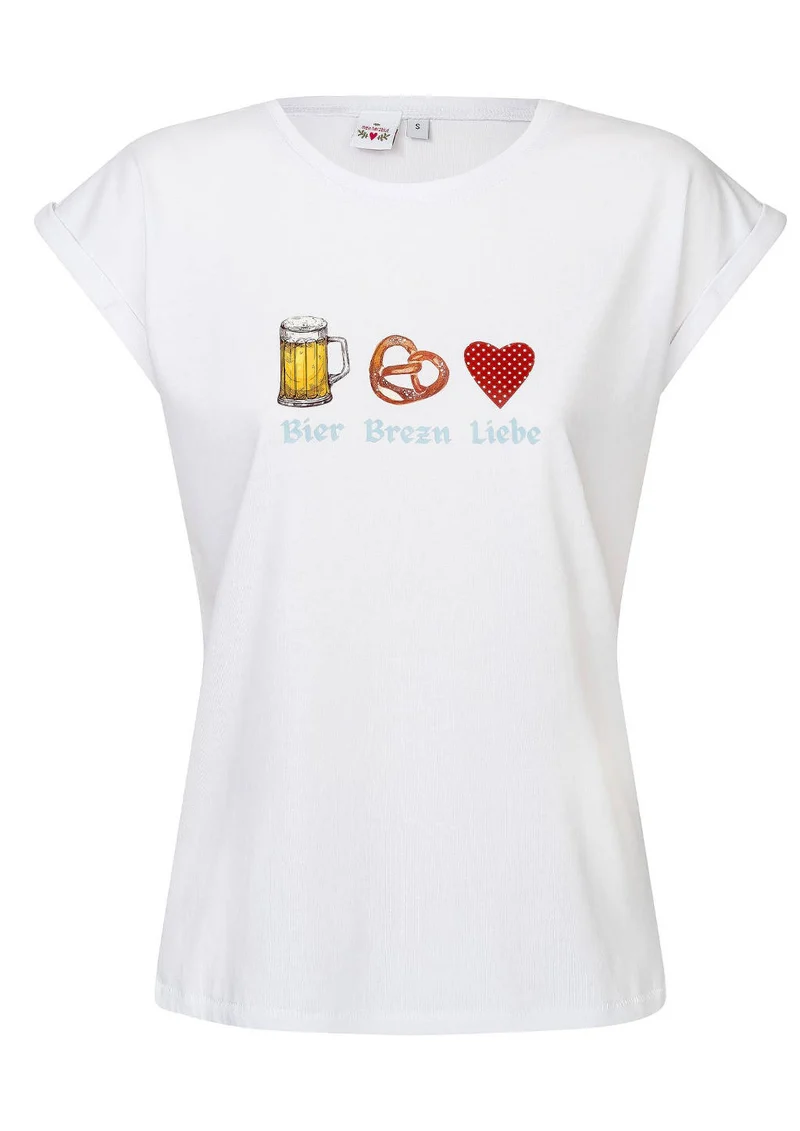 Shirt Bier Brezn Liebe in weiß
