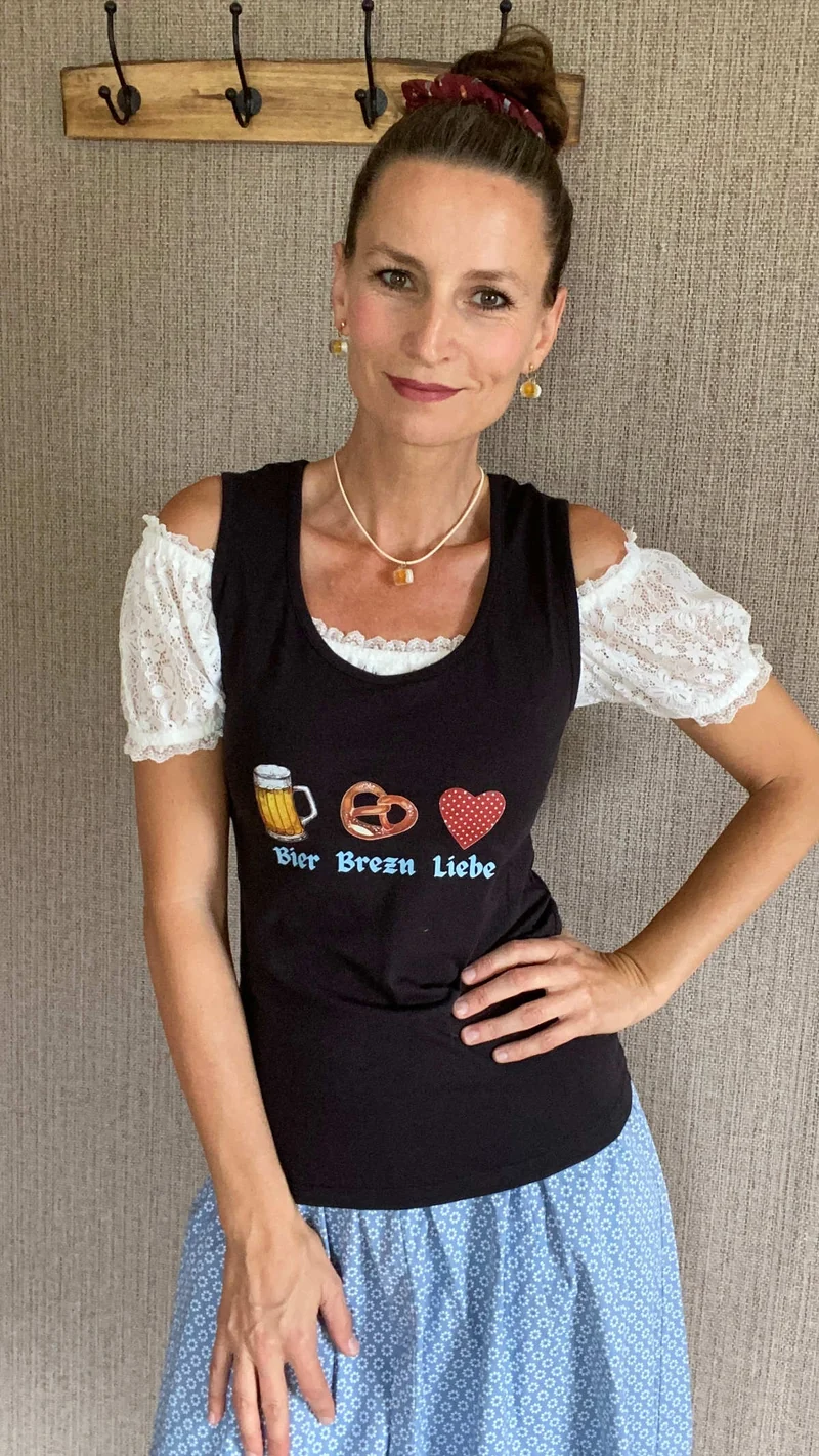 Bier Brezn Liebe Tank Top schwarz