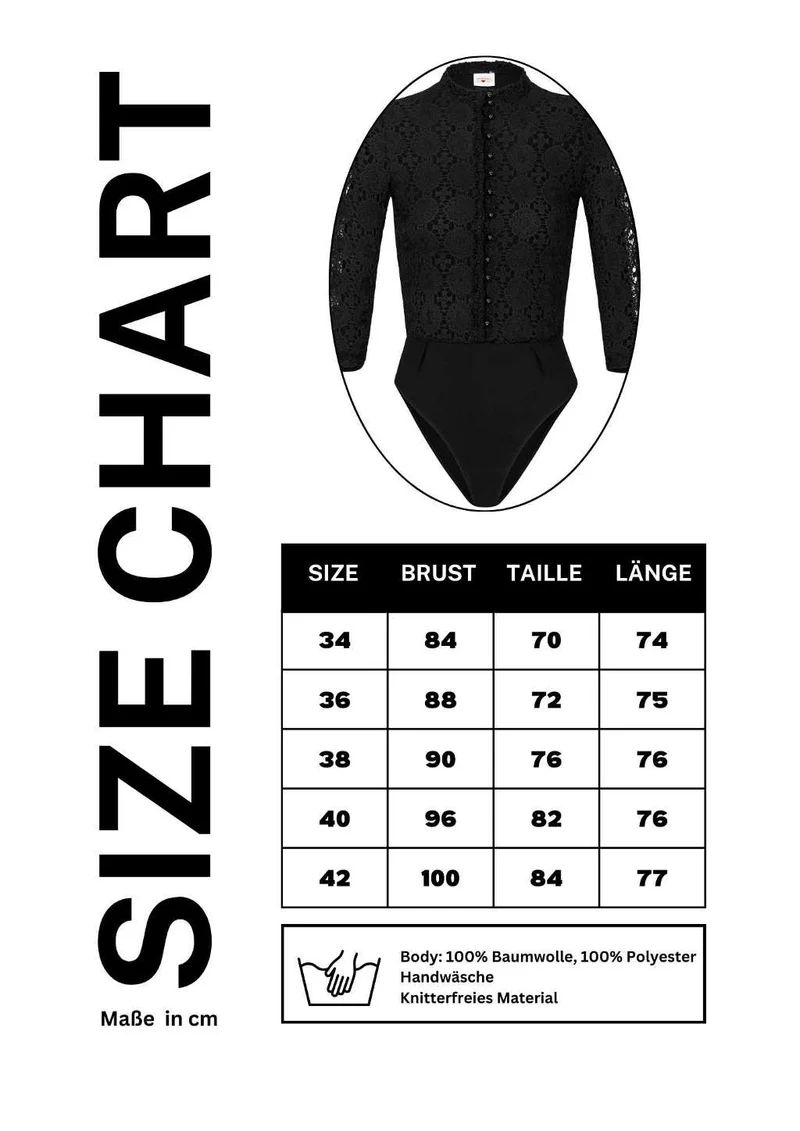 eleganter Dirndl-Body schwarz