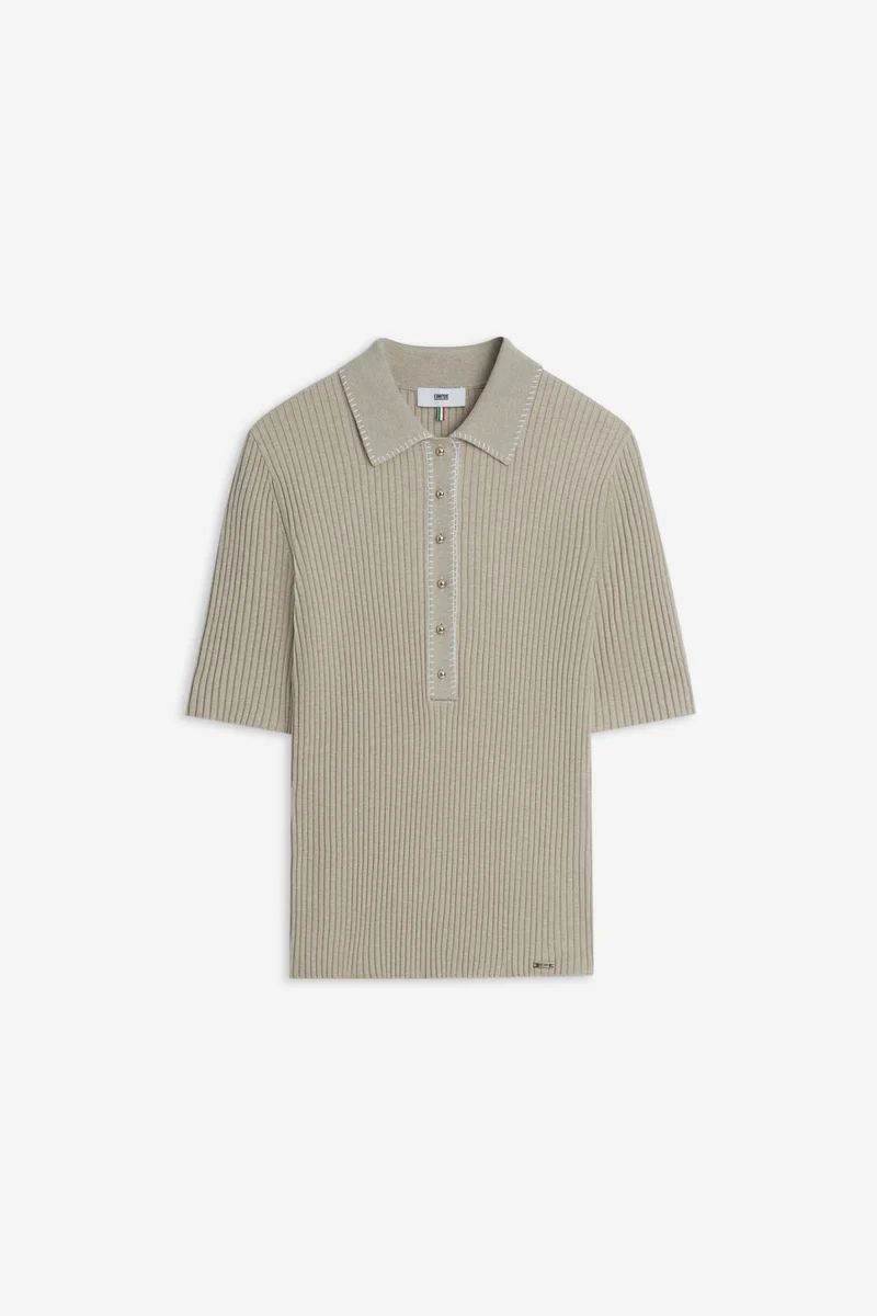 CIELBO Rippstrickpolo im Slim Fit