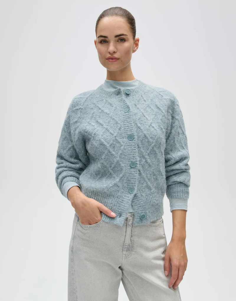 DABLE Cardigan mit Zopfstrickmuster