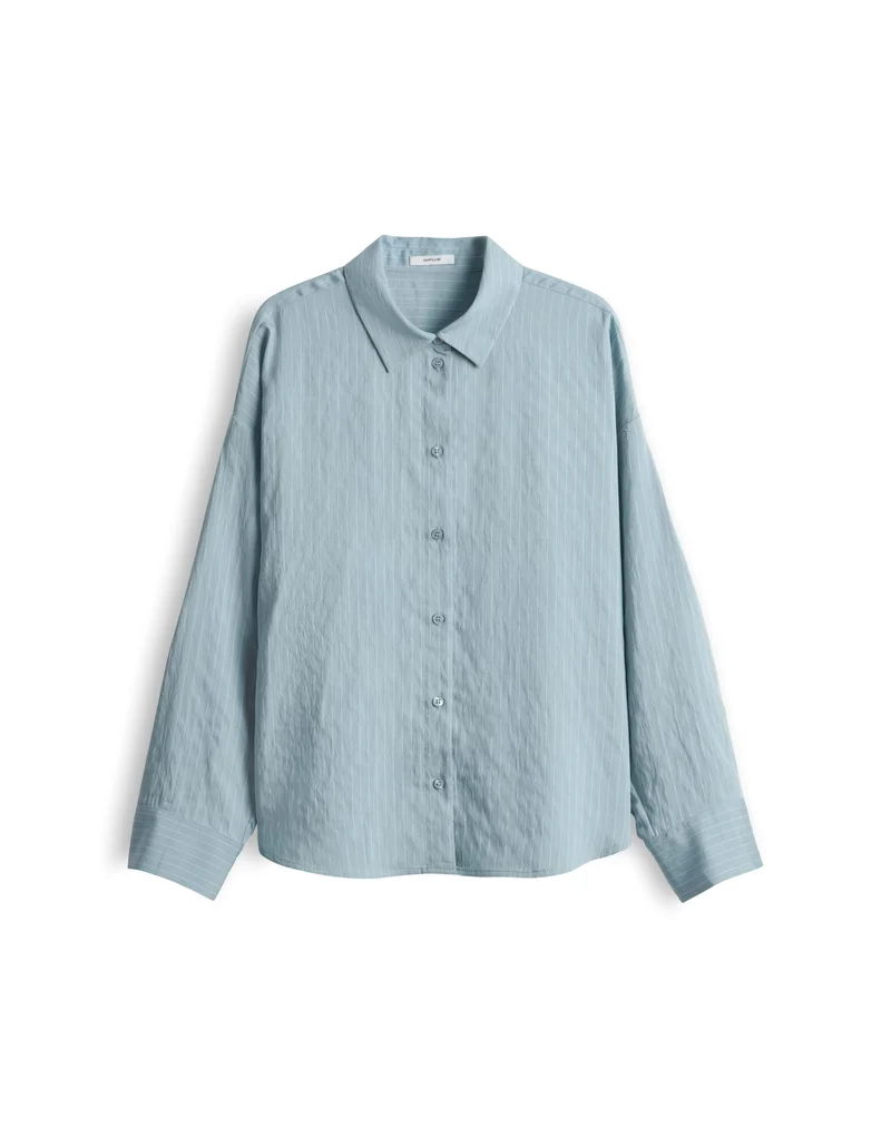 FLUI Oversized Hemdbluse mit Faltendetail
