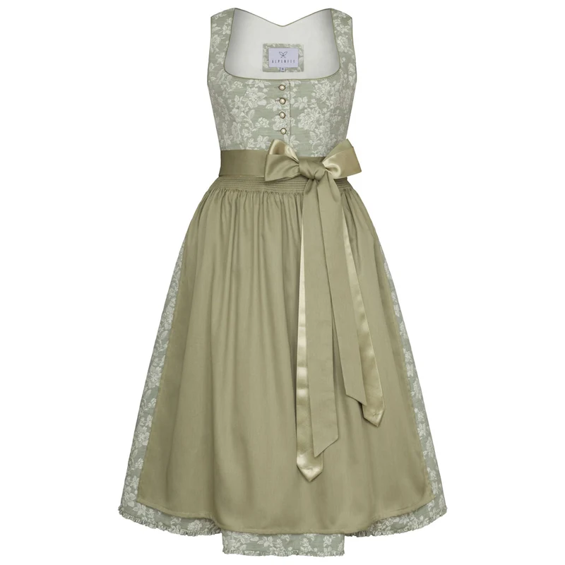 Alpenfee Dirndl Alma Mint Grün Blumenmuster 70cm