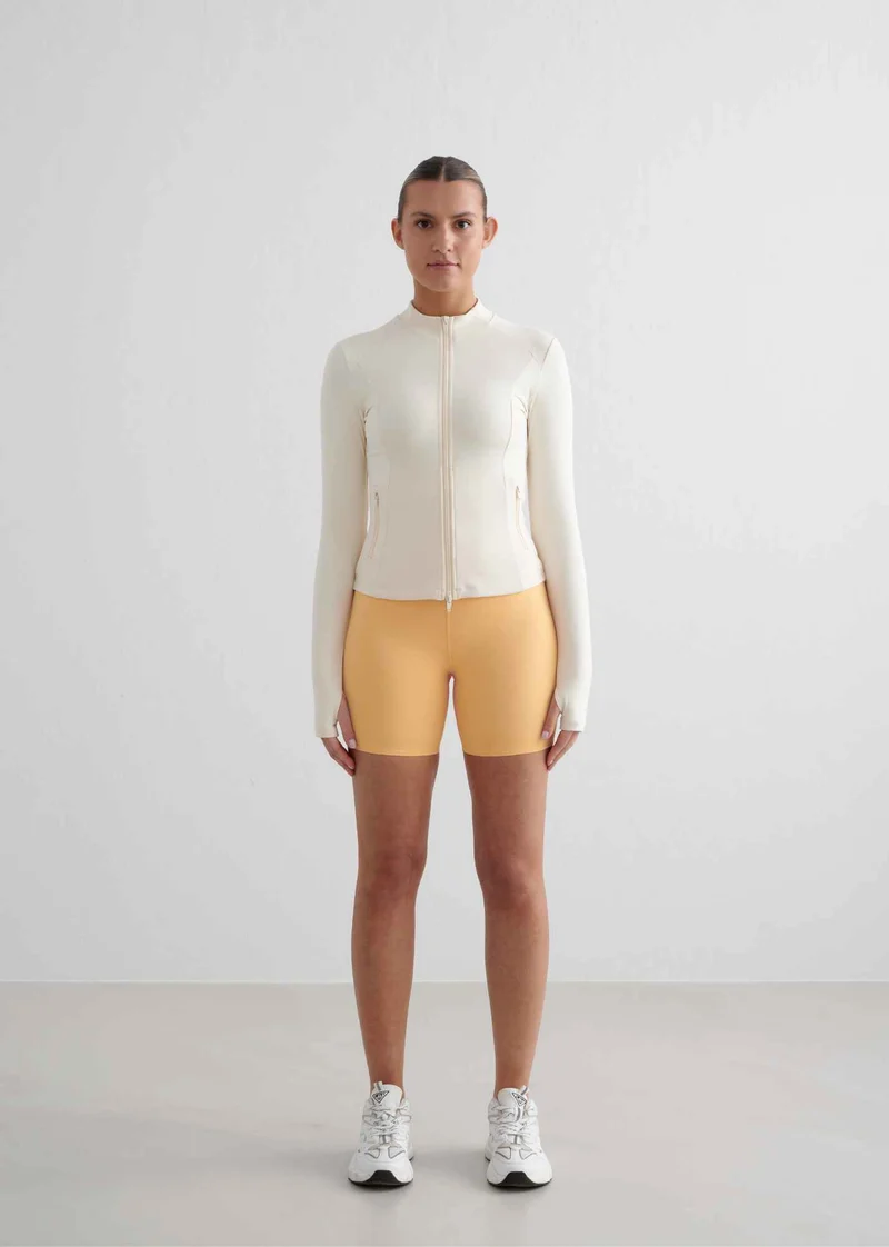 Sense Zip Jacket in Almond White