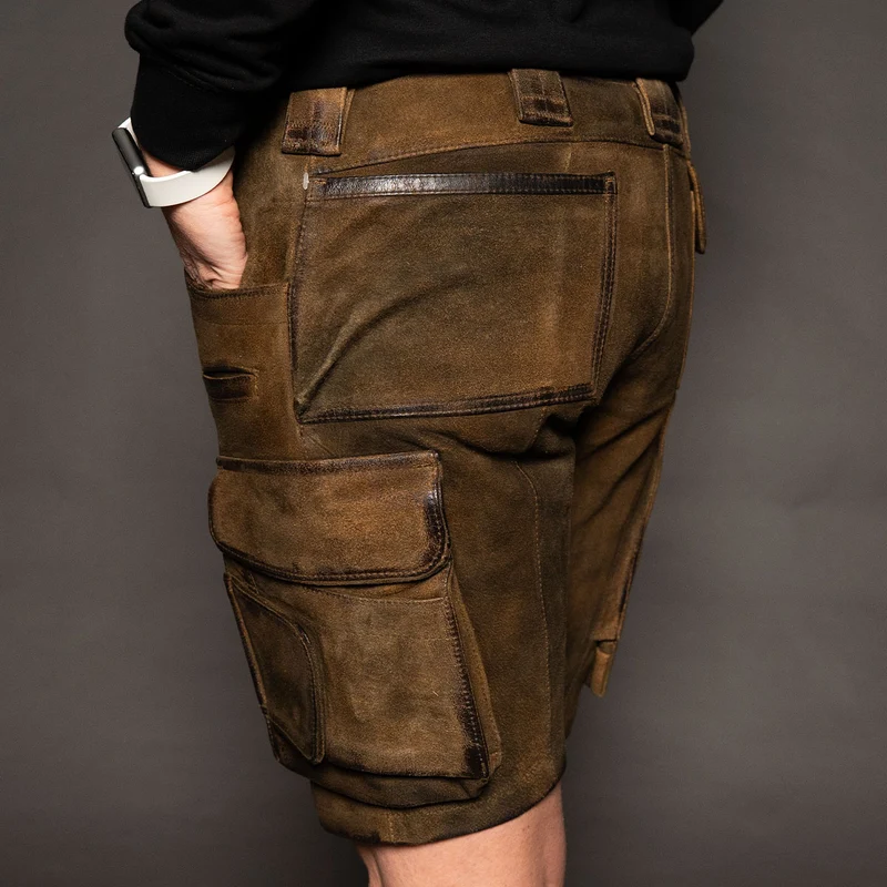 Datschi Trachten Damen Arbeits Lederhose Vroni Braun Wildbock Leder