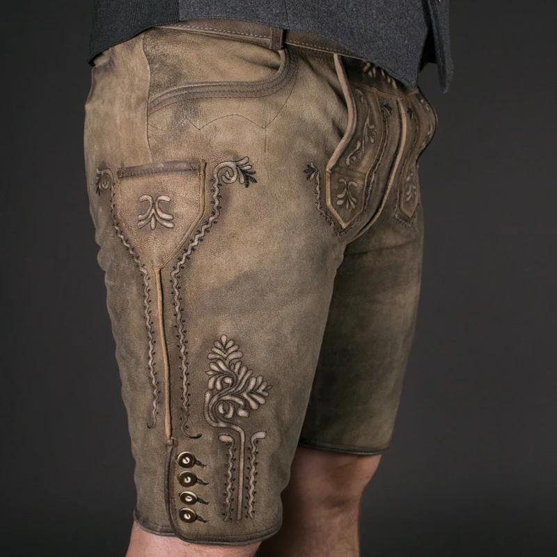Datschi Trachten Lederhose Engelbert Zement Grau