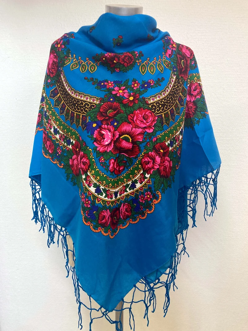 Folklore Tuch blau