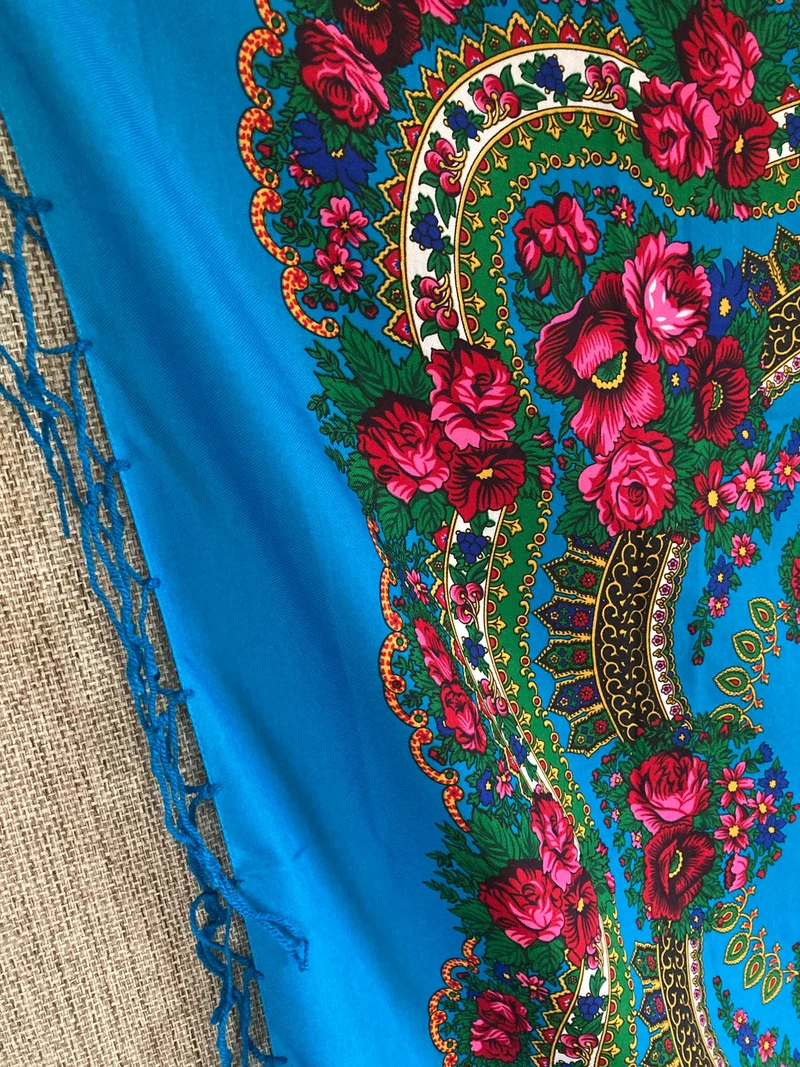 Folklore Tuch blau