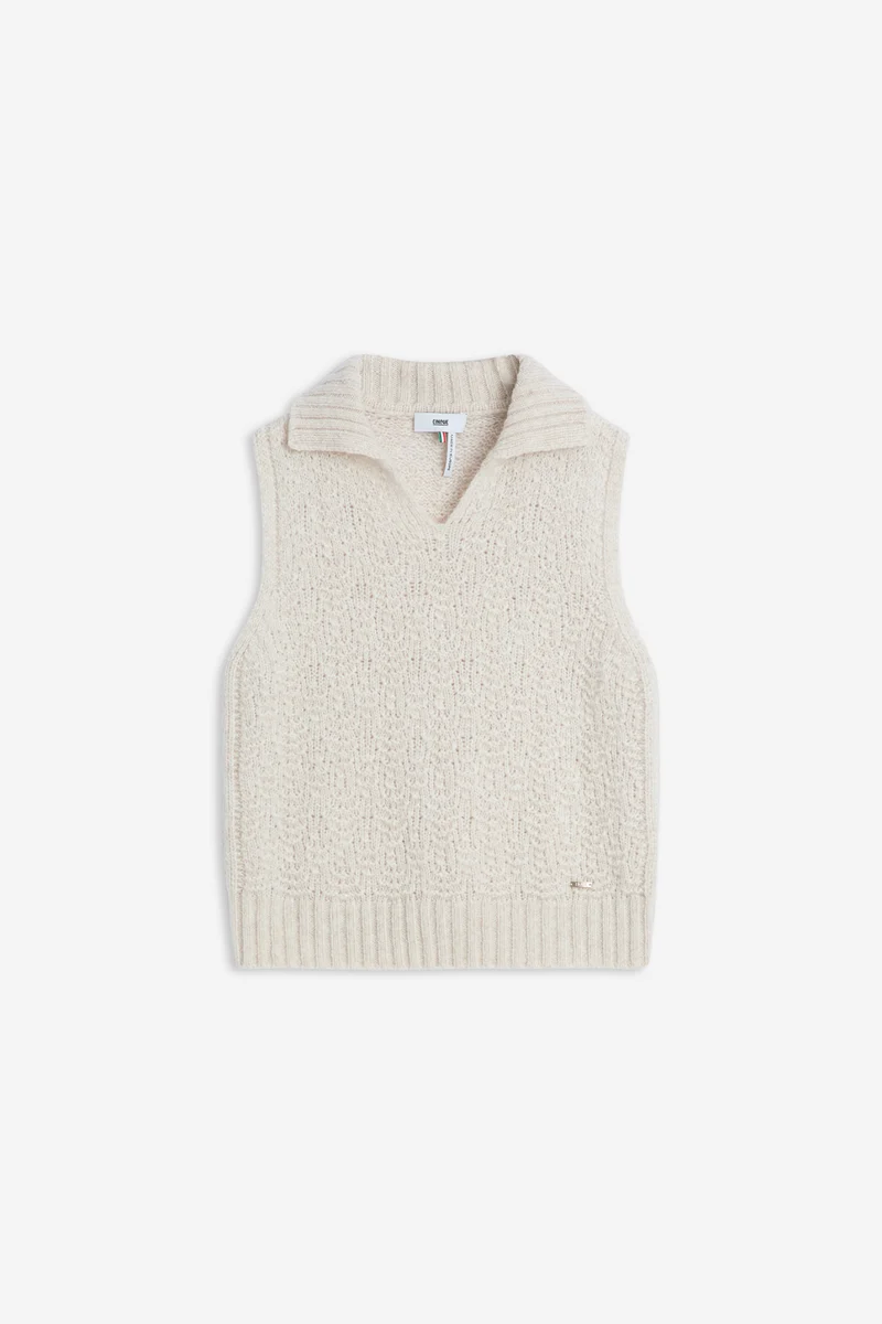 CIJARU Strickpullunder aus Merinowolle mit Polokragen