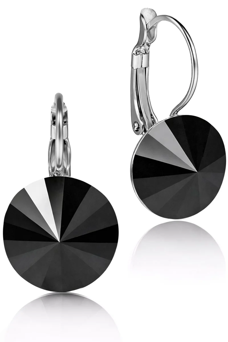 LUISIA® Ohrringe Rivoli mit Kristallen von Swarovski® - 12 mm | Jet