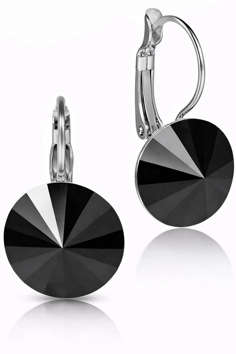 LUISIA® Ohrringe Rivoli mit Kristallen von Swarovski® - 12 mm | Jet