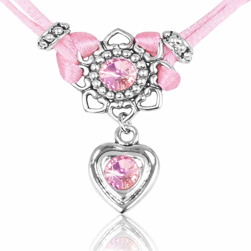 LUISIA® Halskette "Chiara" Herzblüte - Kristalle von Swarovski® | Rosa