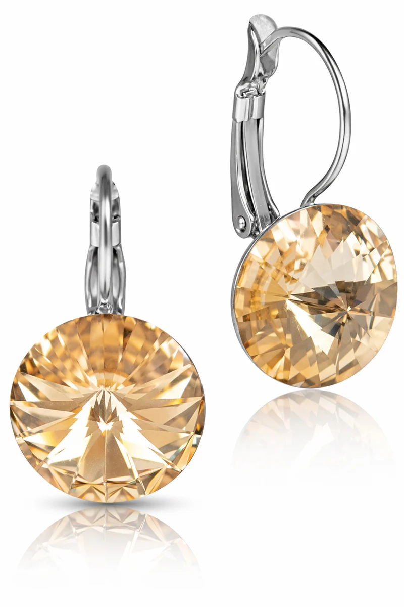 LUISIA® Ohrringe Rivoli mit Kristallen von Swarovski® 14 mm | Light Peach