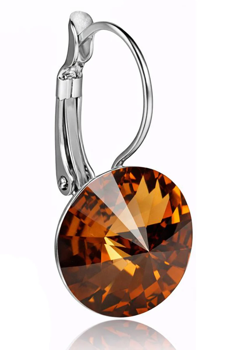 LUISIA® Ohrringe Rivoli mit Kristallen von Swarovski® 14 mm | Smoked Topaz