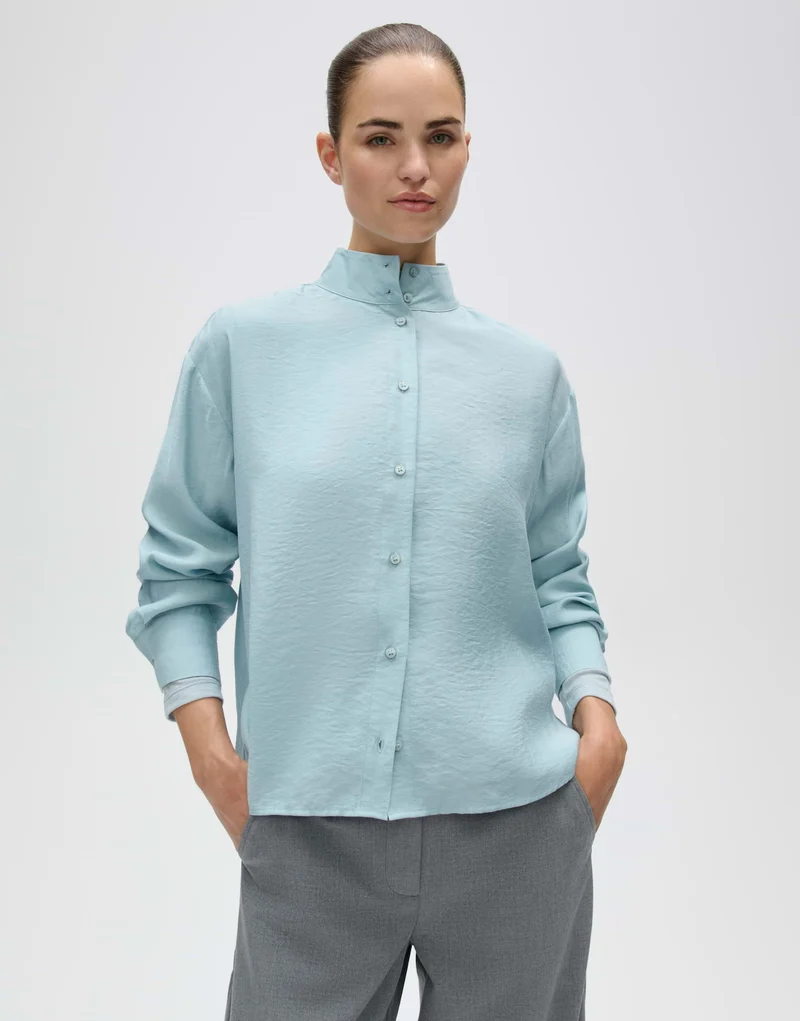 FASOFTA Satinbluse mit Faltendetail