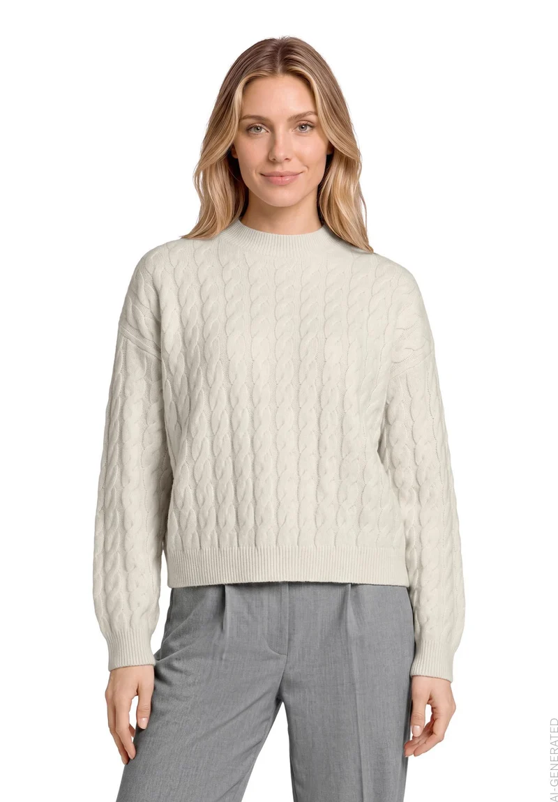Strickpullover mit Stehkragen