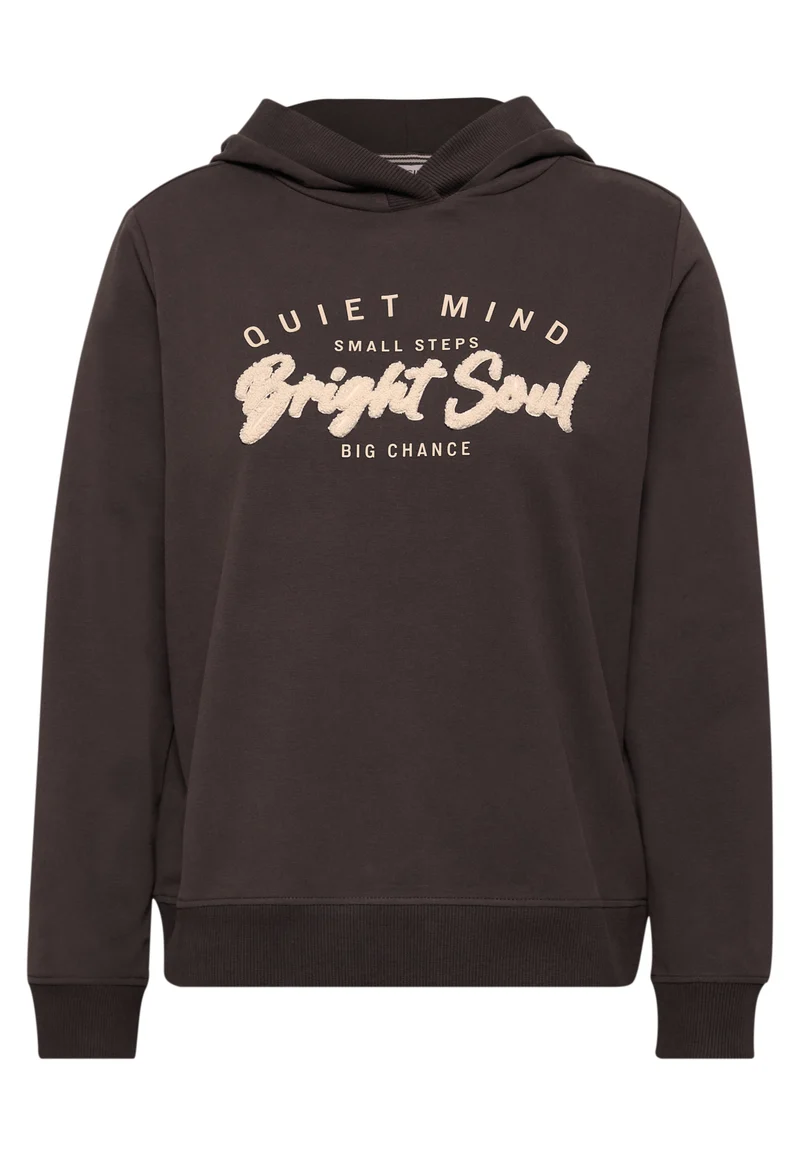 Hoodie mit Details in Rippstruktur
