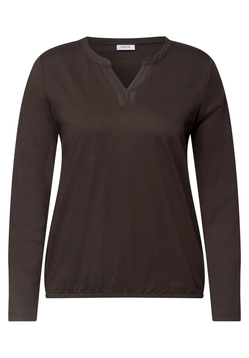 Tunika-Shirt mit Split Neck