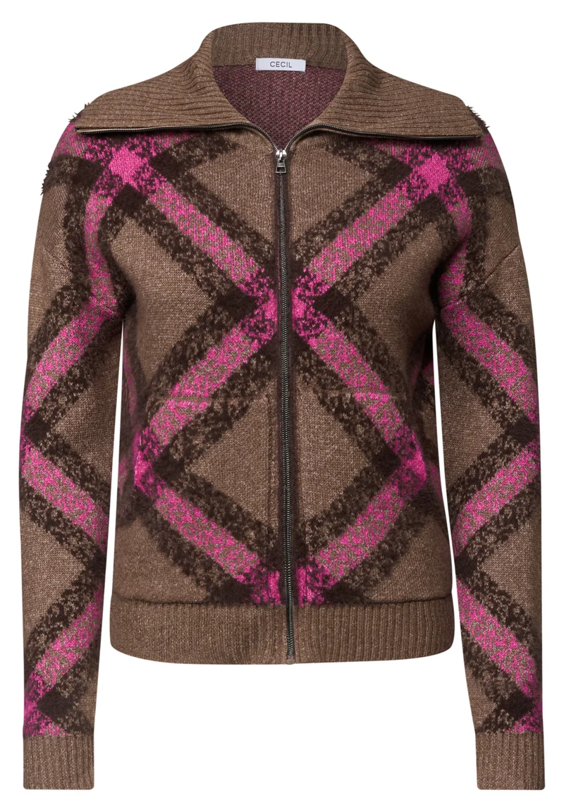 Federgarn Cardigan mit Troyerkragen