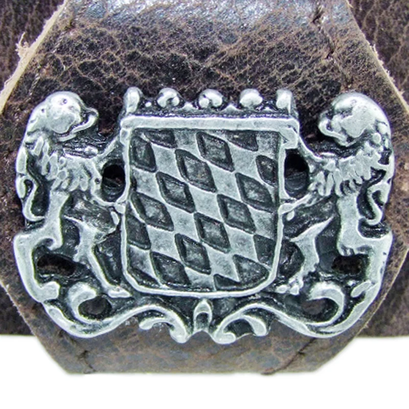 Trachtengürtel mit Dornschnalle und Bayernwappen - Indiabraun