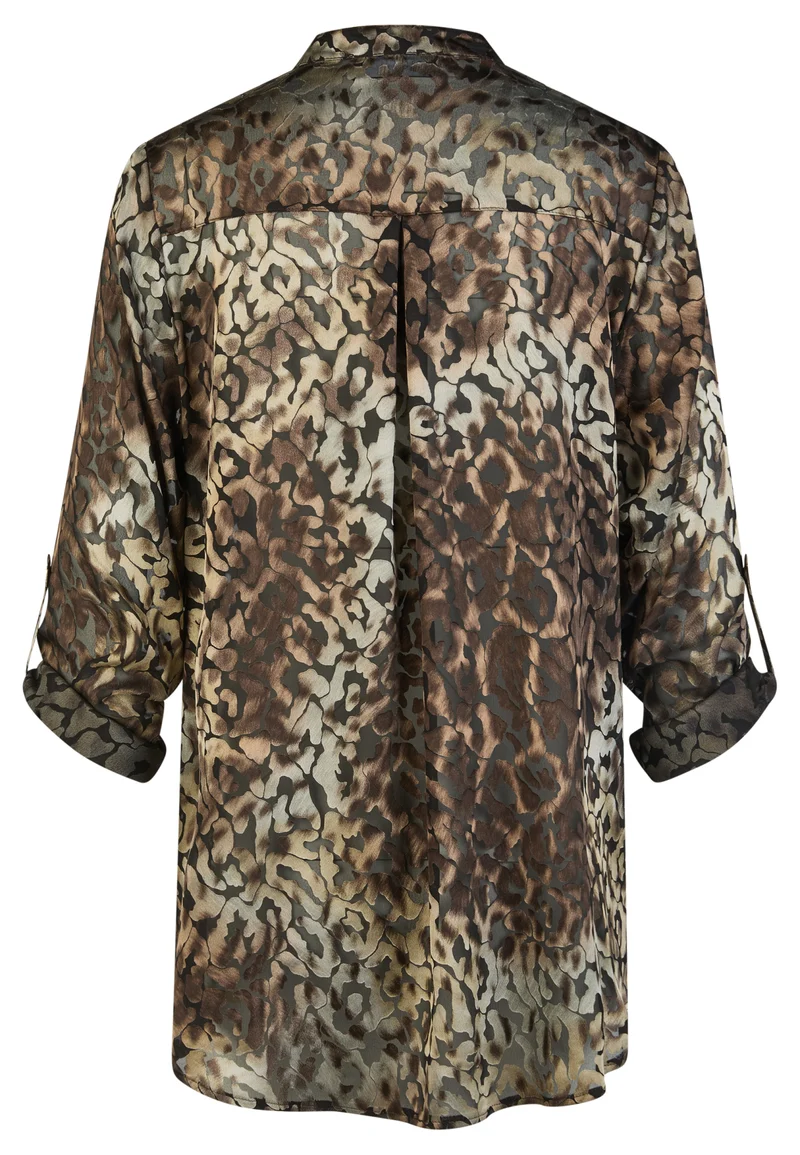 Bluse mit Leo-Print und A-Linien-Schnitt