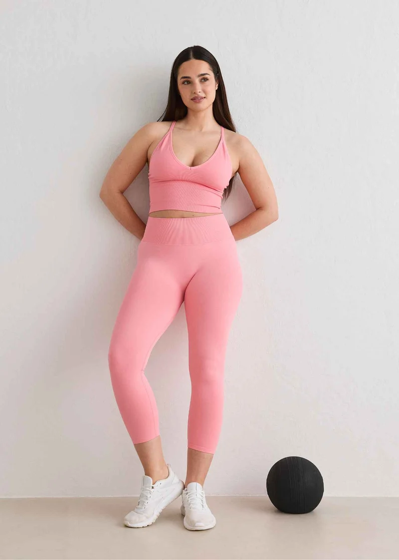 Shape Seamless 7/8 Tights in Blush