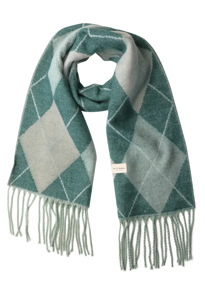 Schal mit Fransen und Argyle-Muster