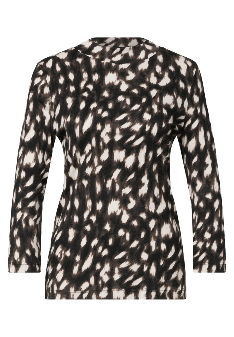3/4-Arm Shirt mit Turtle Neck und Print