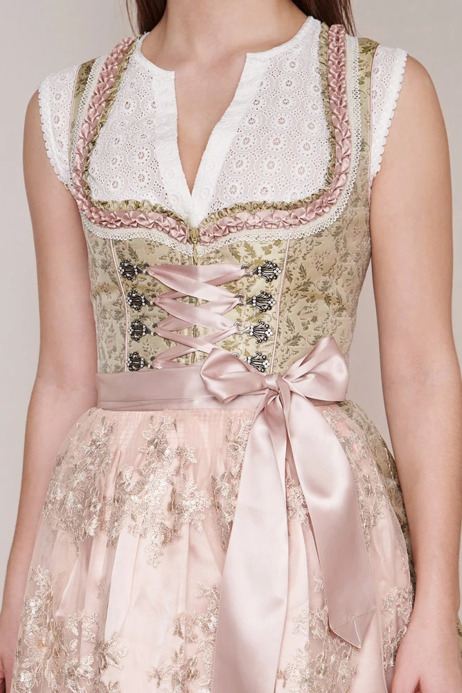 Krüger Dirndl "Florentina" Spitzenschürze 411364 | Hellgrün - 60cm