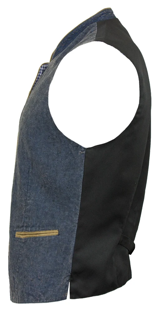 MADDOX Herren Leinen Trachten Weste "Oliver" | Marineblau
