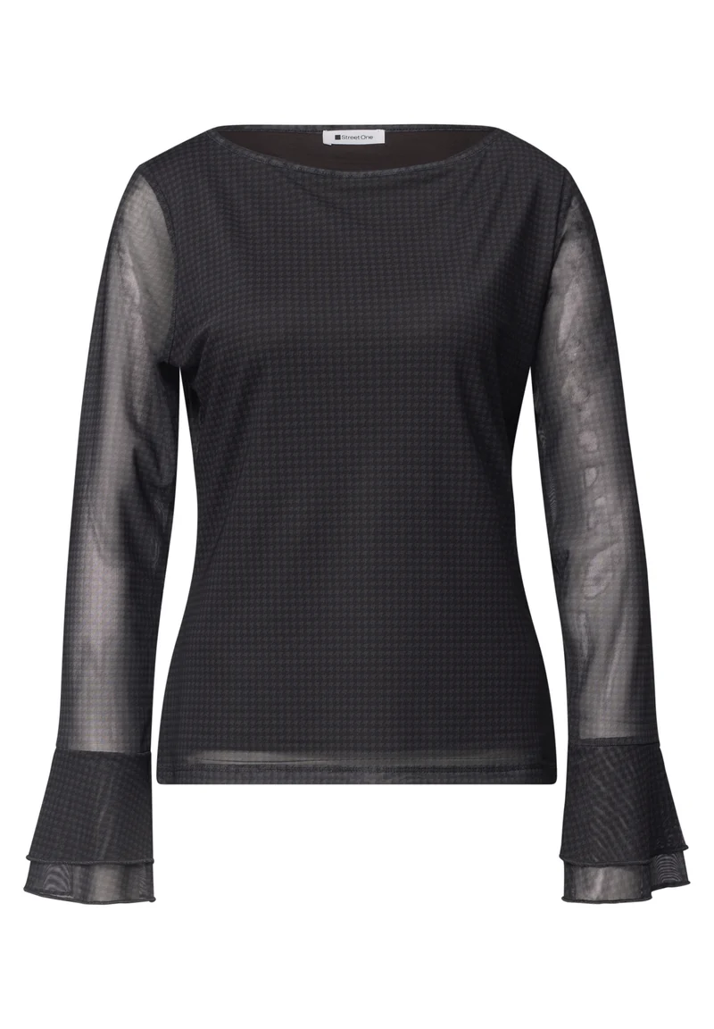 Meshshirt mit Volant-Ärmeln