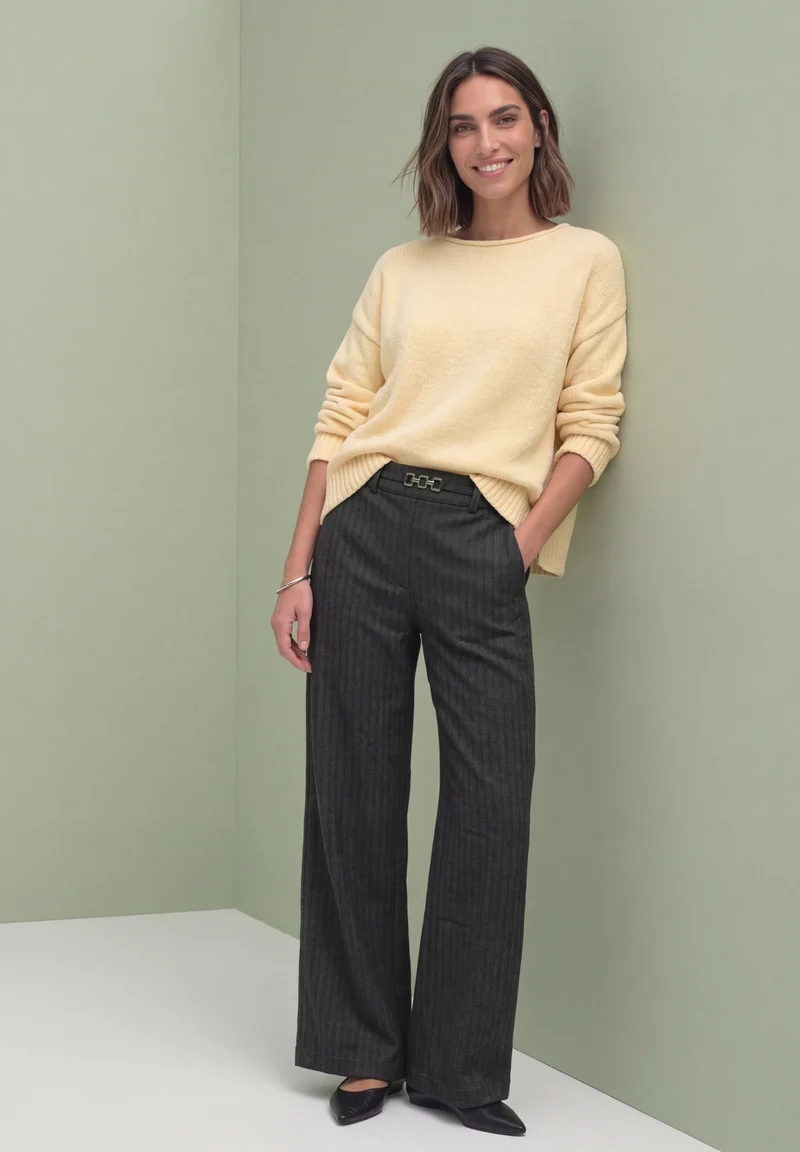 AMALIA Straight Leg Hose mit Fishbone-Muster