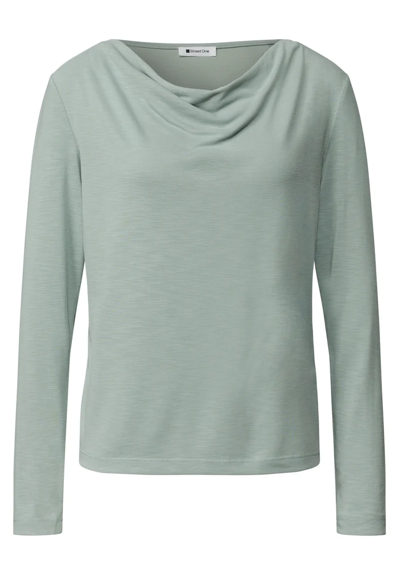 Silk-Look Shirt mit Wasserfall-Front