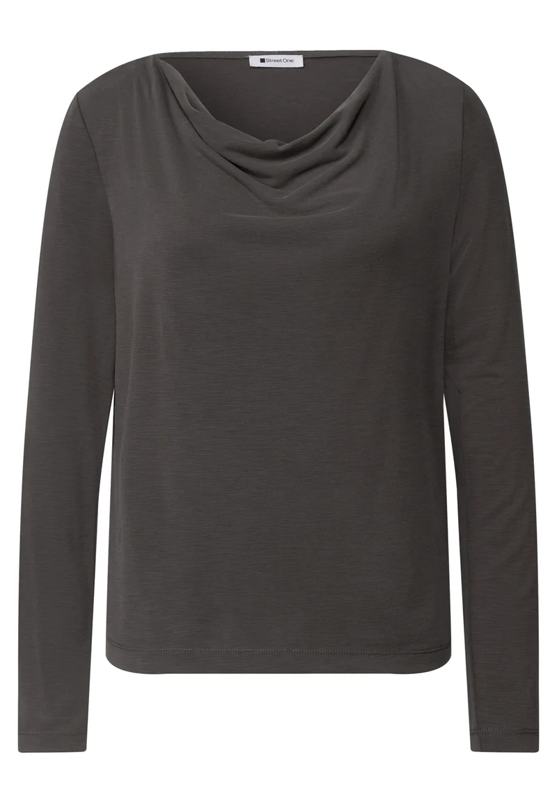 Silk-Look Shirt mit Wasserfall-Front
