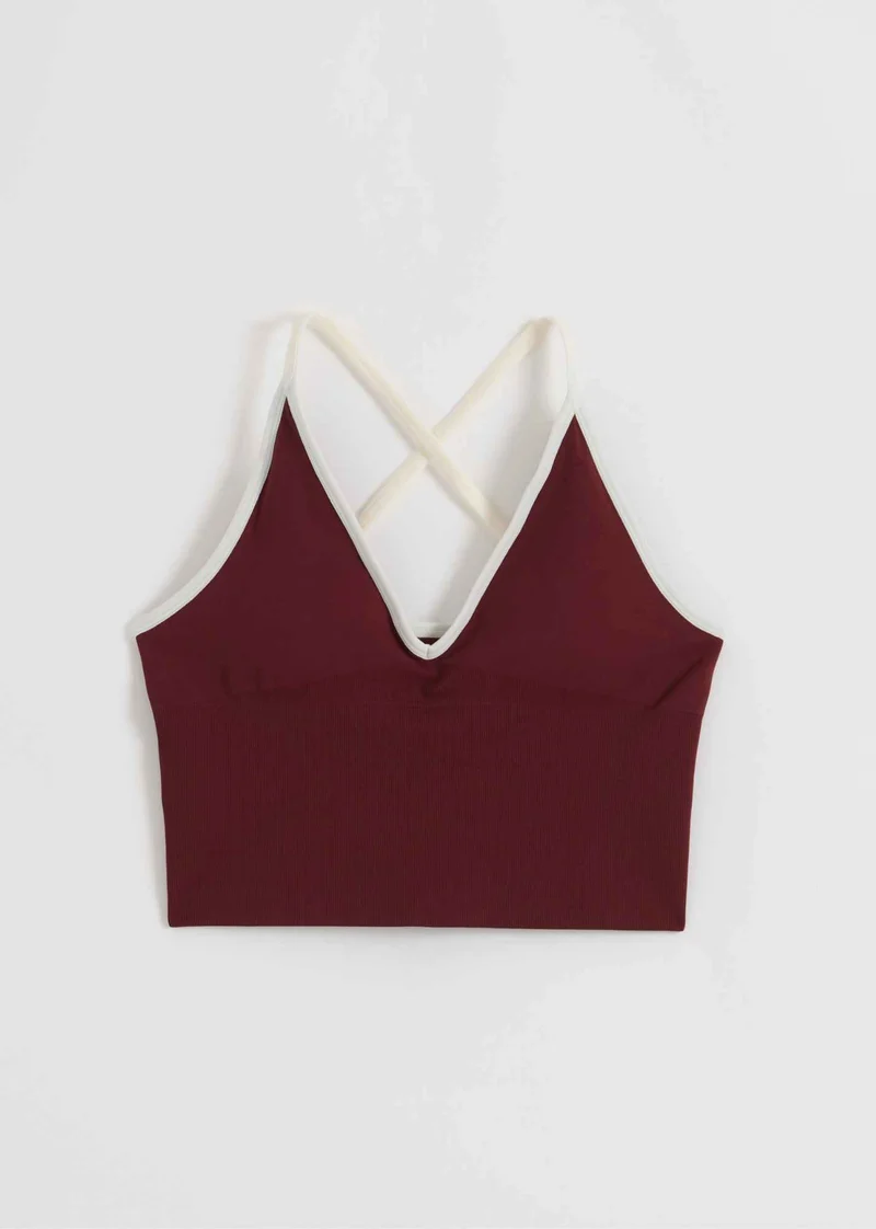 Shape Seamless Cross Back Bralette in Merlot