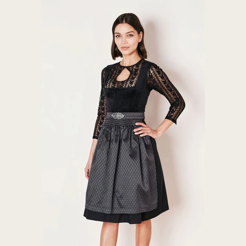Krüger Dirndl Alisha Schwarz Samt 60cm