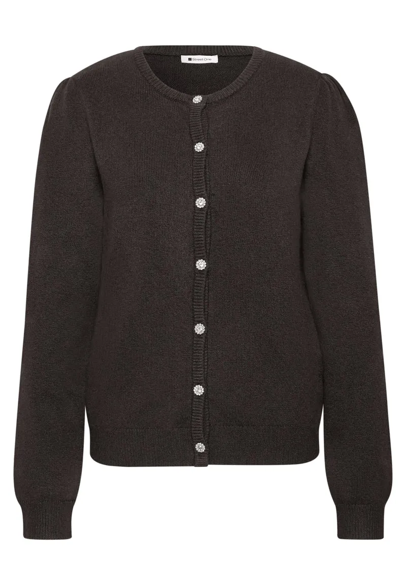 Cardigan mit Rundhals und Knöpfen
