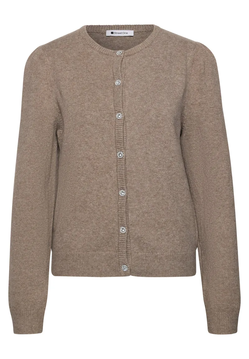 Cardigan mit Rundhals und Knöpfen