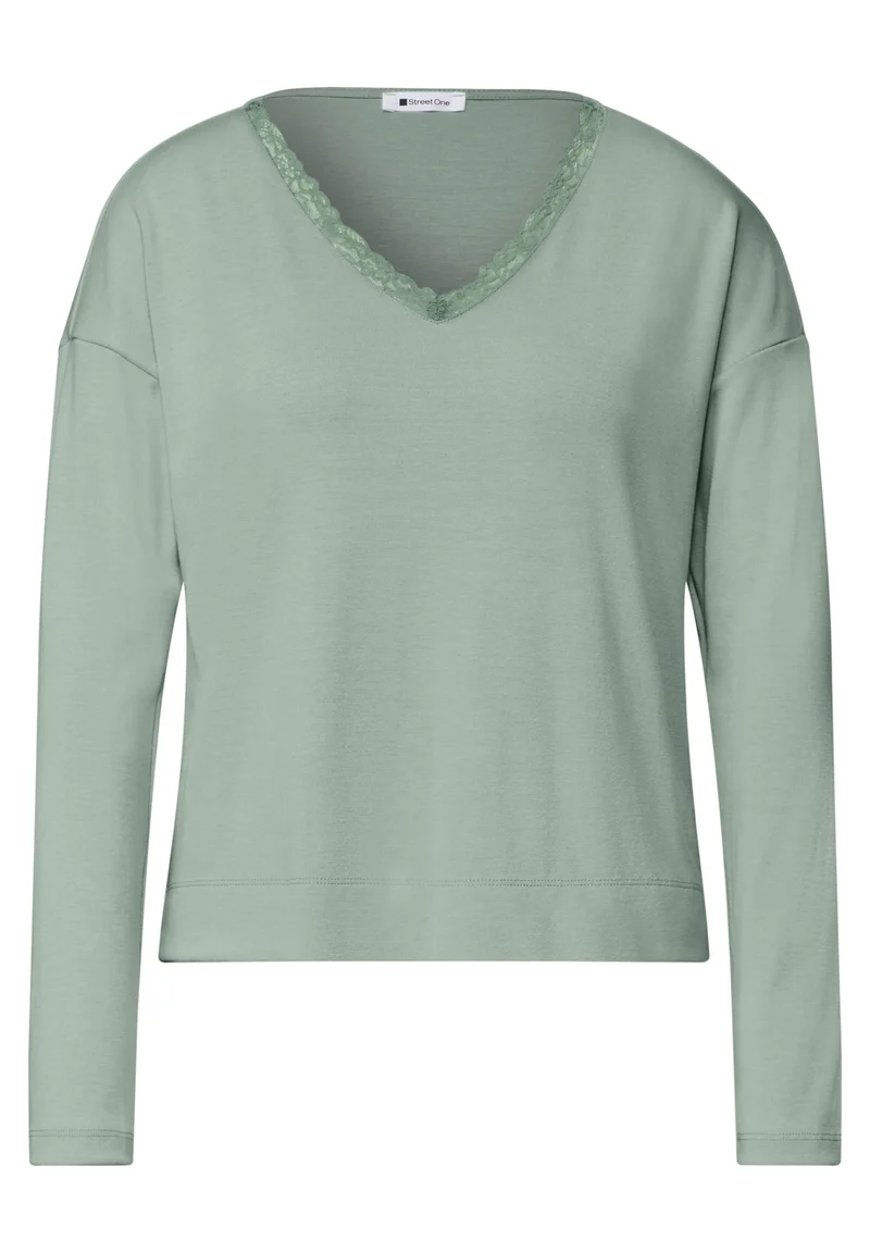 Langarmshirt mit Spitzendetail