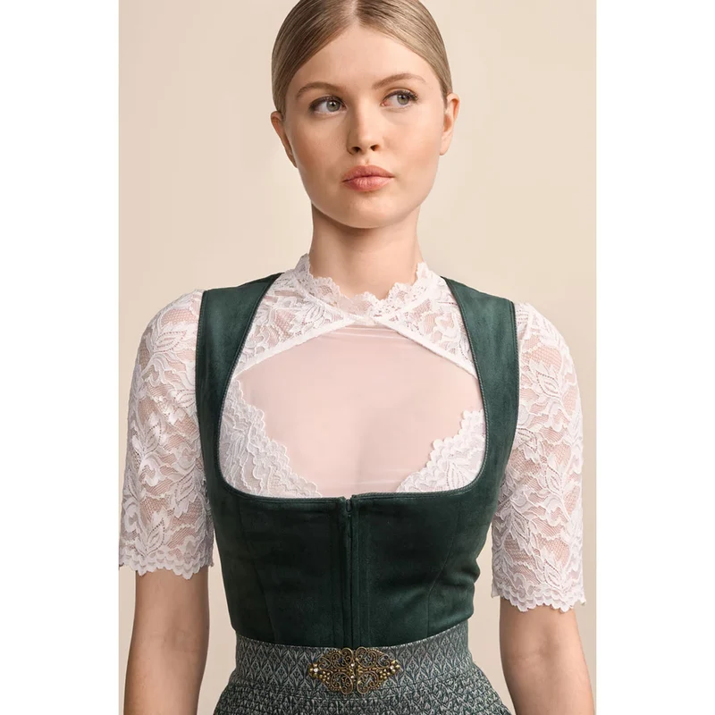 Krüger Dirndl Alisha Grün Samtdirndl 60cm