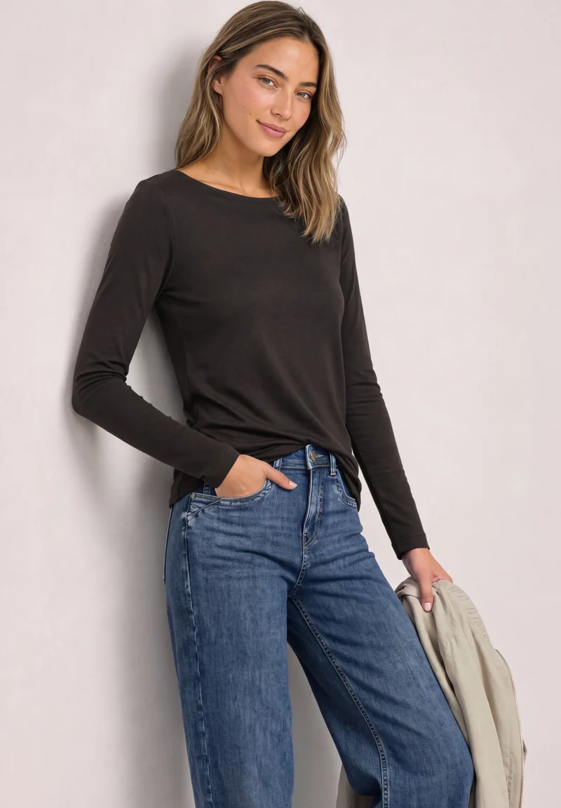 LANEA Basic Shirt mit U-Boot-Ausschnitt