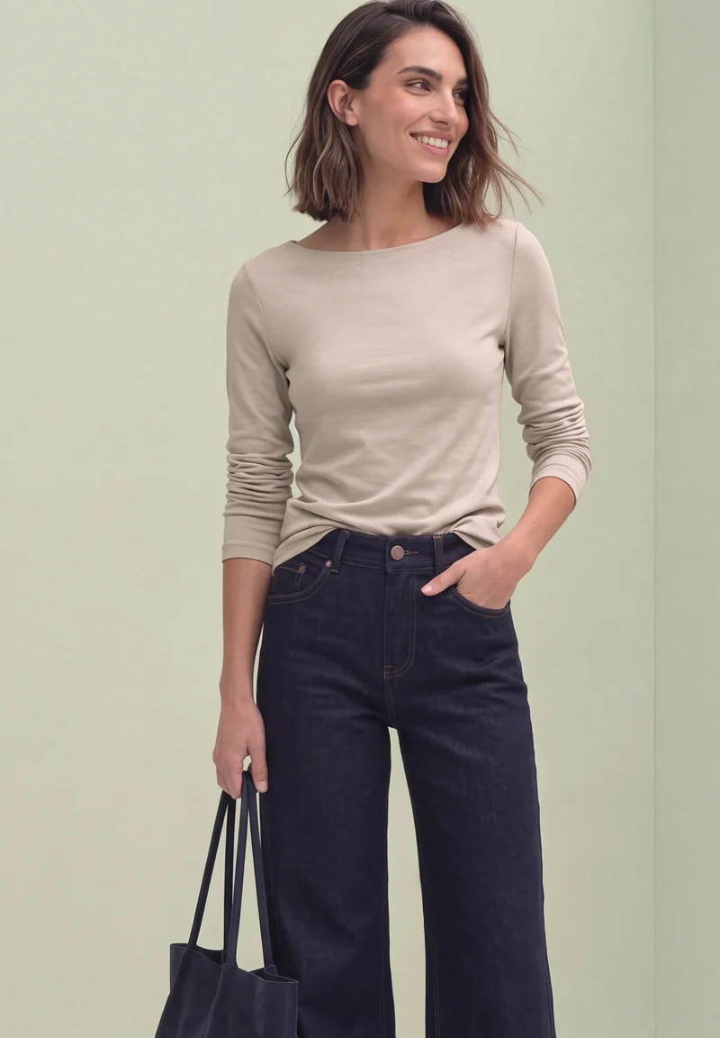LANEA Basic Shirt mit U-Boot-Ausschnitt