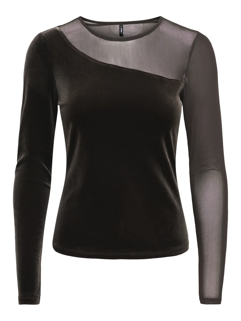 ONLSMOOTH Langarmshirt mit Mesh-Einsatz