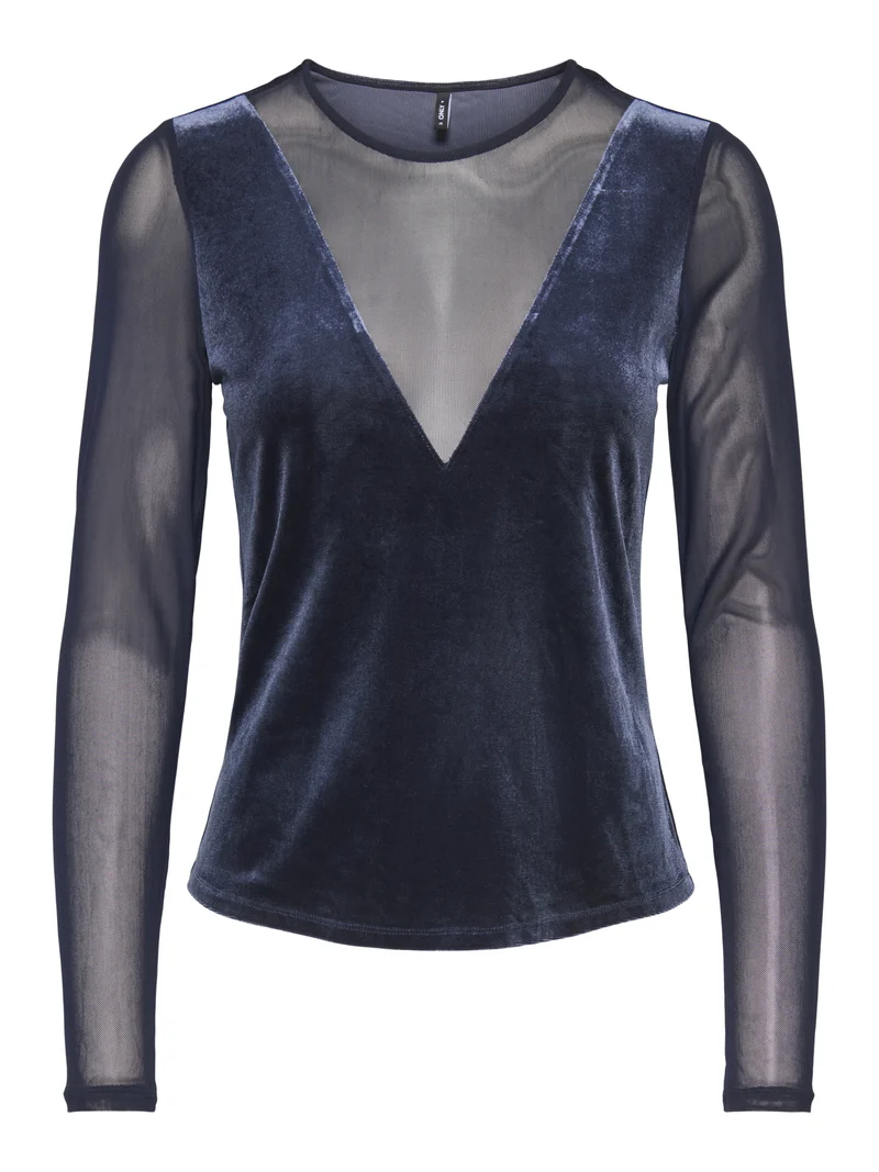 ONLSMOOTH Langarmshirt mit Mesh-Einsatz
