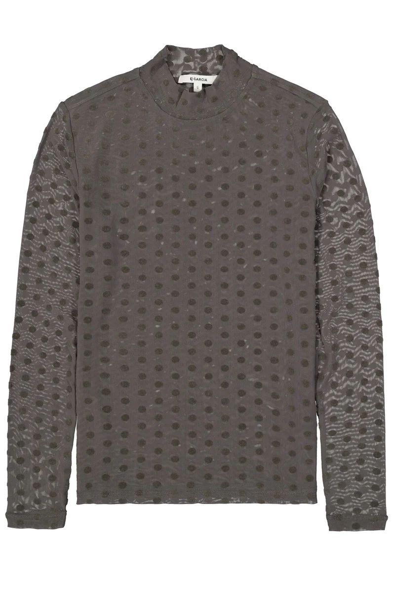 Mesh-Langarmshirt mit Allover-Print
