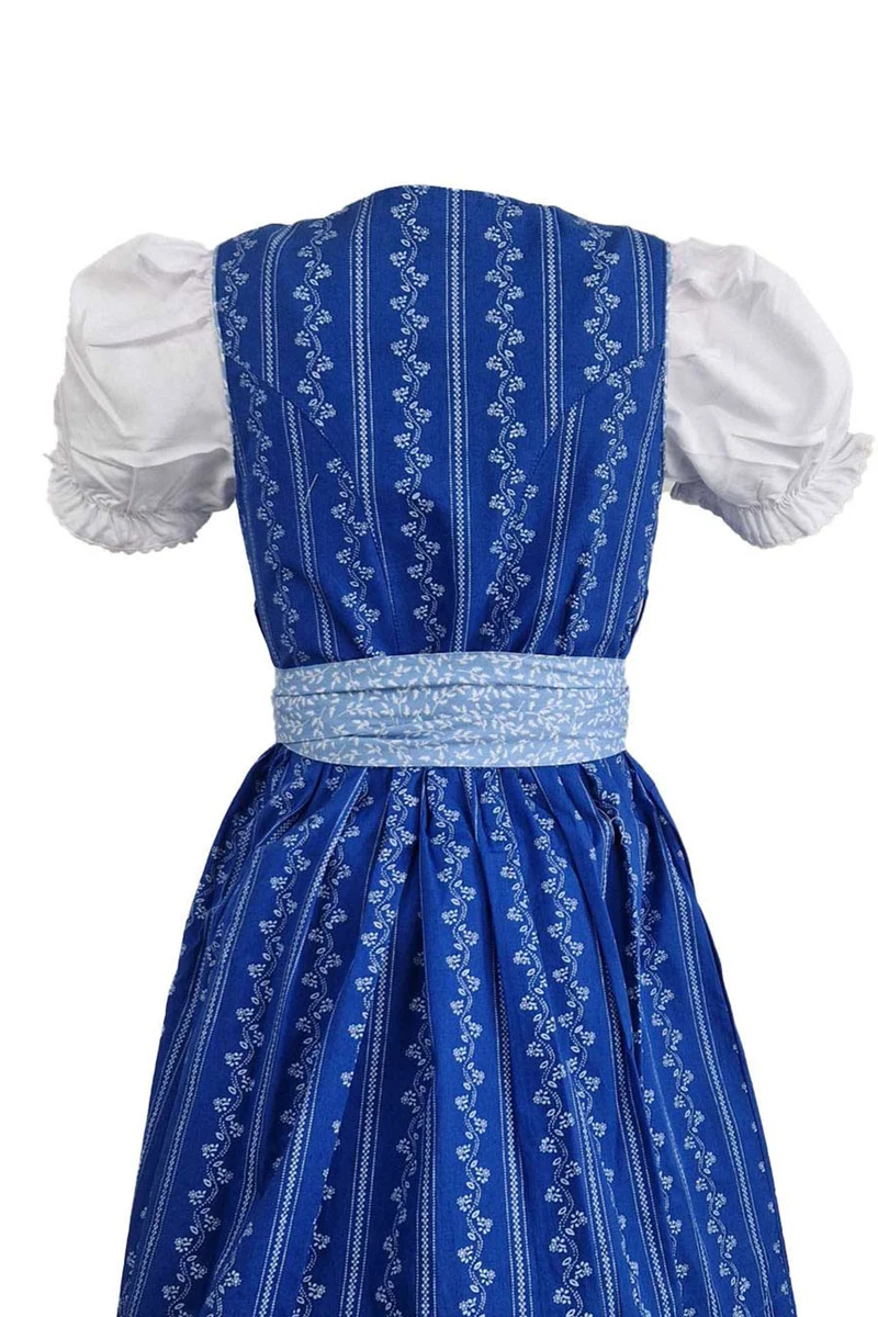 MADDOX Kinder Dirndl "Gabriella" 3-tlg. mit Bluse und Schürze | Blau Weiß