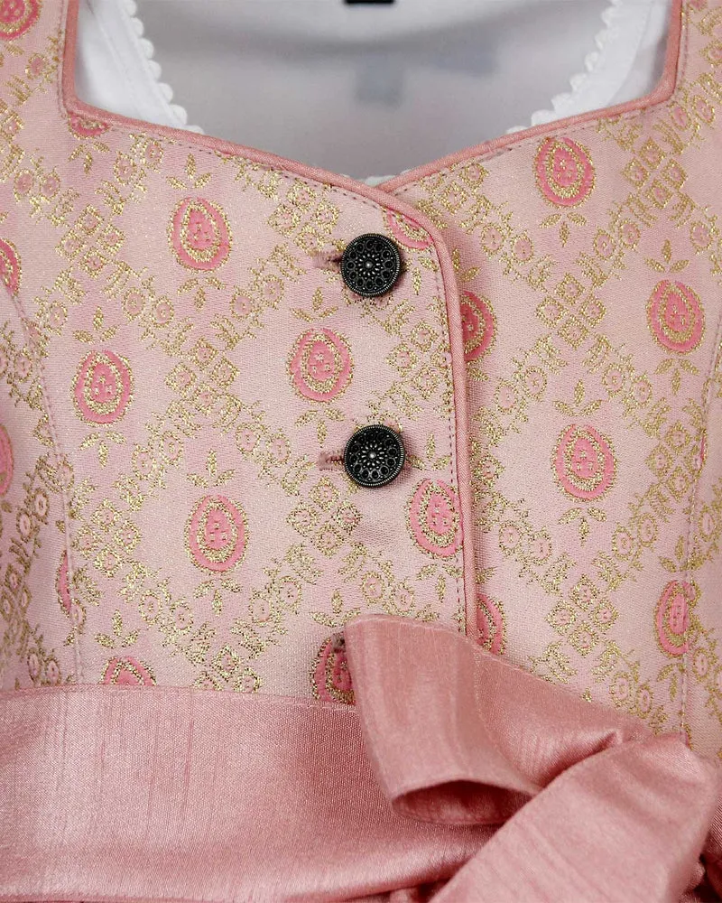 MADDOX Kinder Dirndl "Gabriella" 3-tlg. mit Bluse und Schürze | Rosa Glitzer