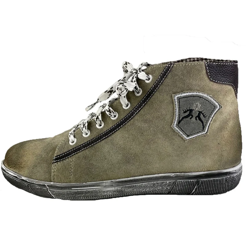 MADDOX Trachten Leder Schuhe Hohe Sneaker "Marinus" | Stein